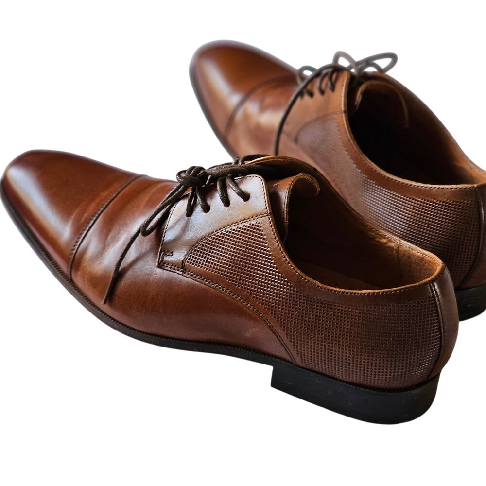 Florsheim Postino Cap Toe Oxfords, Brown Leather Shoes, Size 10D